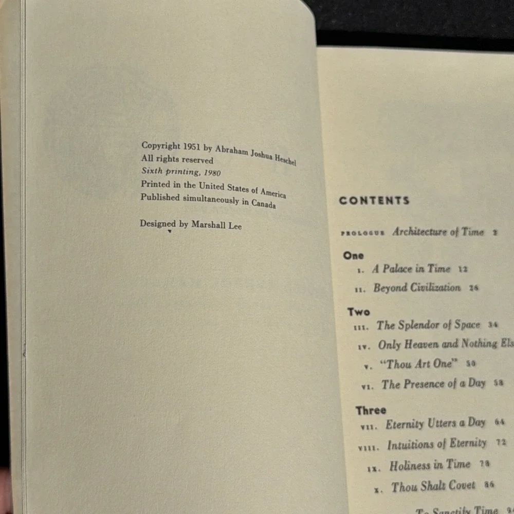 1951 The Sabbath Its Meaning for Modern Man Abraham Joshua‎ Heschel 6th Printing